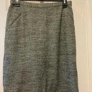 Loft Gray Knee length with Lining Skirt Work/Casual/Career